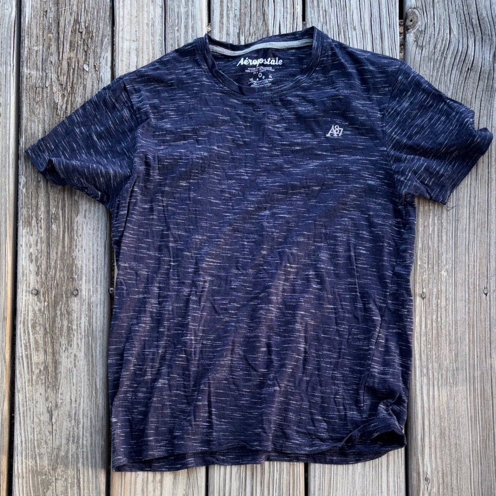 Aeropostale Men's Dark Blue Short Sleeve Tee